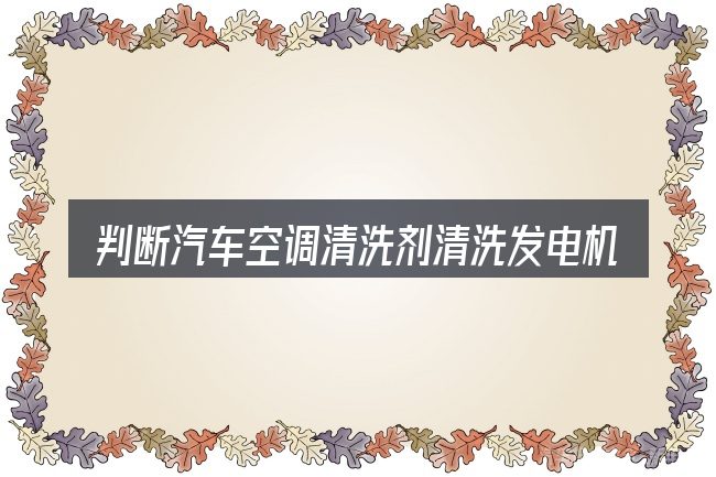 判断汽车空调清洗剂清洗发电机不发电是否适用的几个信号