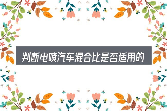 判断电喷汽车混合比是否适用的几个信号