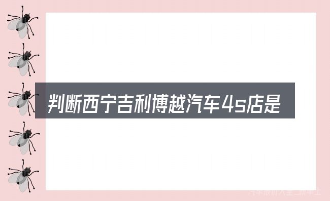 判断西宁吉利博越汽车4s店是否适用的几个信号