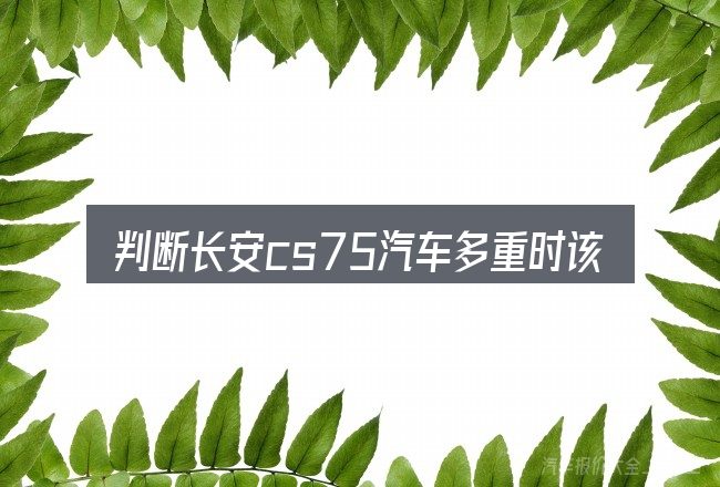 判断长安cs75汽车多重时该关注什么