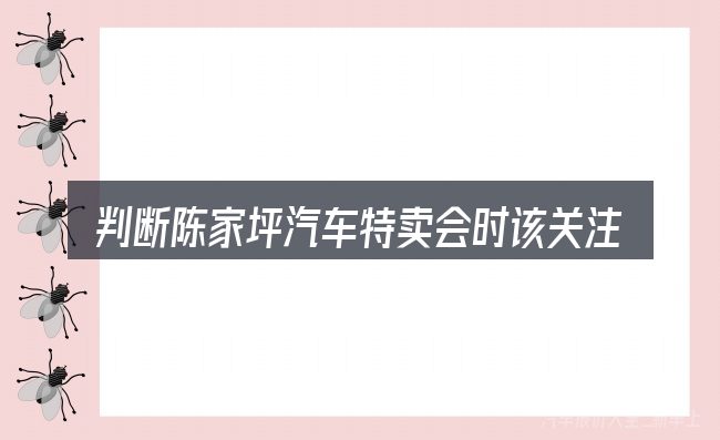判断陈家坪汽车特卖会时该关注什么