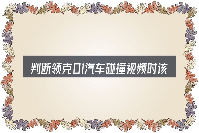 判断领克01汽车碰撞视频时该关注什么