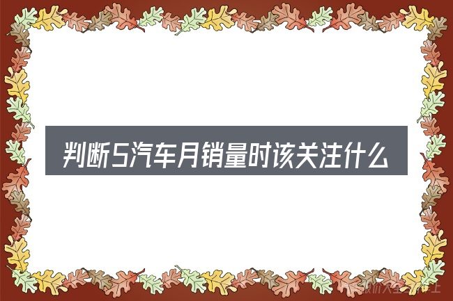 判断5汽车月销量时该关注什么