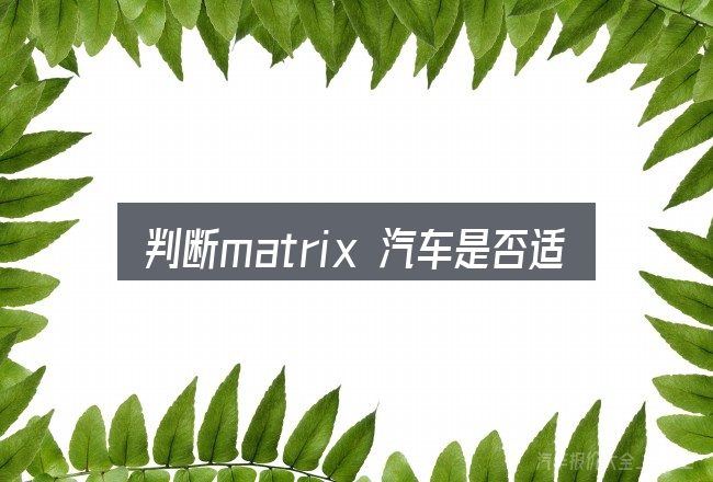 判断matrix 汽车是否适用的几个信号