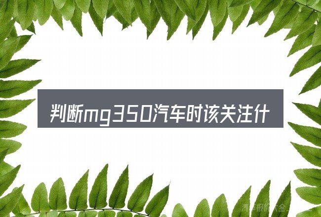 判断mg350汽车时该关注什么