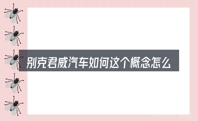 别克君威汽车如何这个概念怎么理解