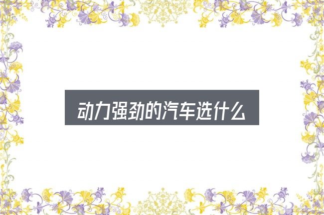 动力强劲的汽车选什么？避开这几种常见偏差