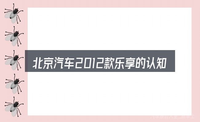 北京汽车2012款乐享的认知误区