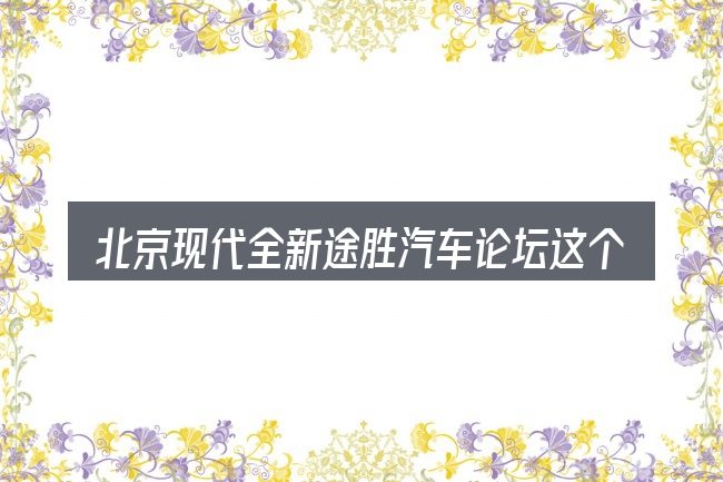 北京现代全新途胜汽车论坛这个概念怎么理解