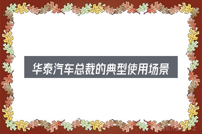 华泰汽车总裁的典型使用场景