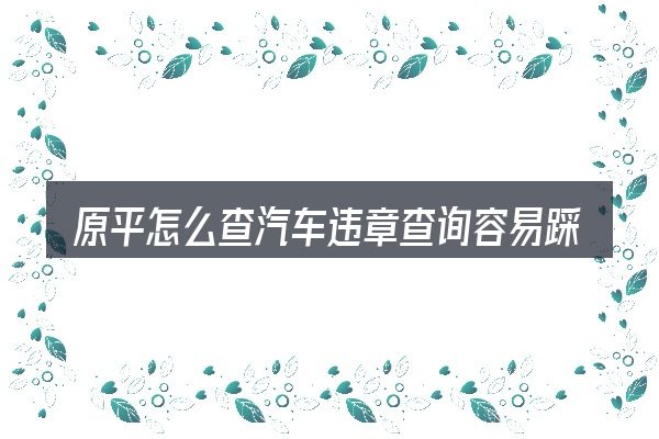 原平怎么查汽车违章查询容易踩的坑