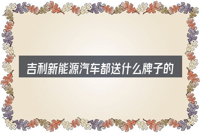 吉利新能源汽车都送什么牌子的基本含义与边界