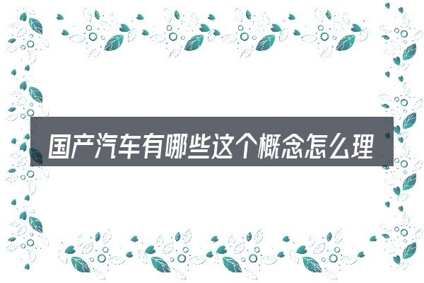 国产汽车有哪些这个概念怎么理解