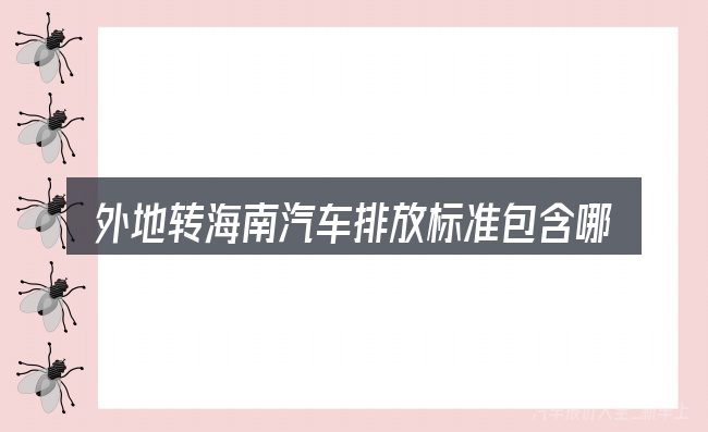 外地转海南汽车排放标准包含哪几层意思