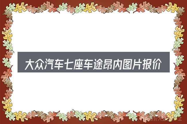 大众汽车七座车途昂内图片报价的基本含义与边界