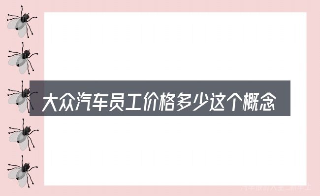 大众汽车员工价格多少这个概念怎么理解