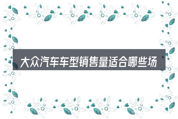大众汽车车型销售量适合哪些场景
