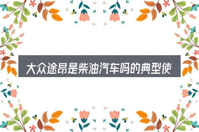 大众途昂是柴油汽车吗的典型使用场景