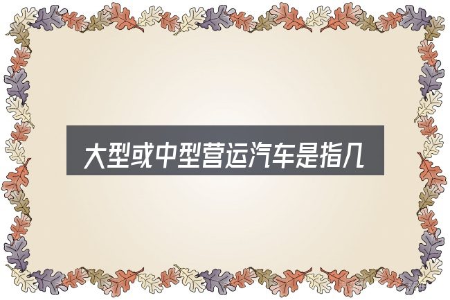 大型或中型营运汽车是指几座怎么选？重点、难点与建议