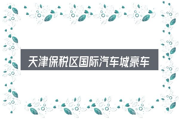 天津保税区国际汽车城豪车实拍怎么看？照着这个顺序看就行