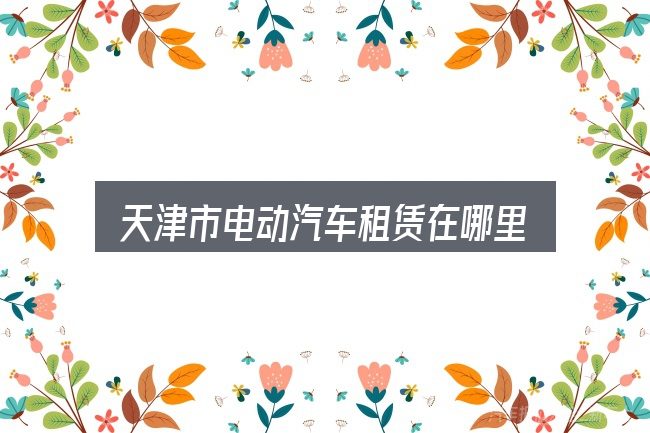 天津市电动汽车租赁在哪里怎么选？概念、方法与实践