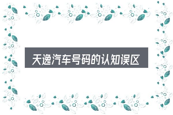 天逸汽车号码的认知误区