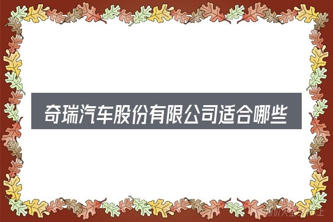 奇瑞汽车股份有限公司适合哪些场景