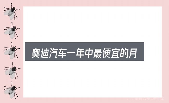 关于奥迪汽车一年中最便宜的月，细节决定体验