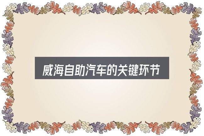 威海自助汽车的关键环节