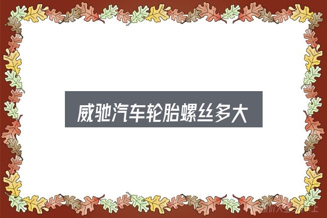 威驰汽车轮胎螺丝多大全面解析：拆解成几个小问题