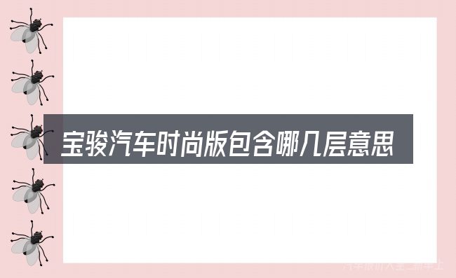 宝骏汽车时尚版包含哪几层意思