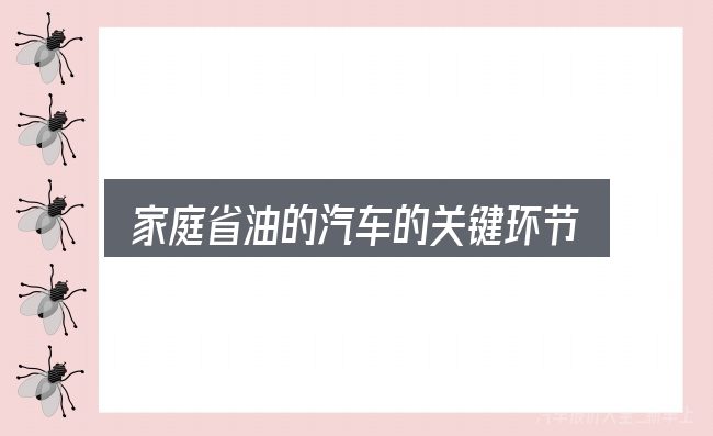 家庭省油的汽车的关键环节