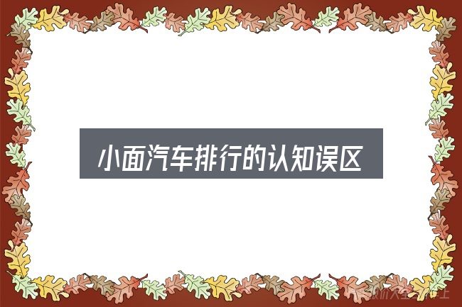 小面汽车排行的认知误区