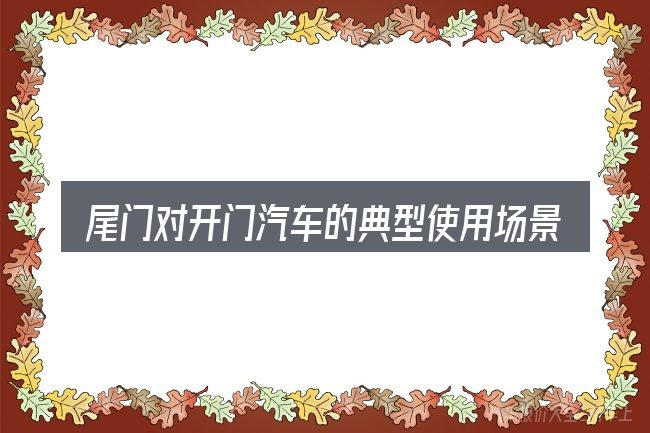 尾门对开门汽车的典型使用场景