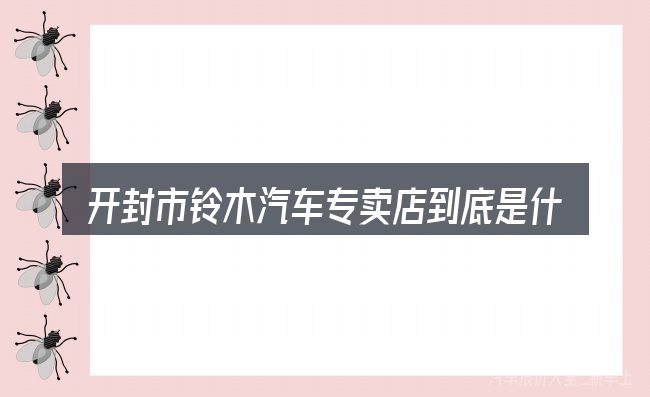 开封市铃木汽车专卖店到底是什么