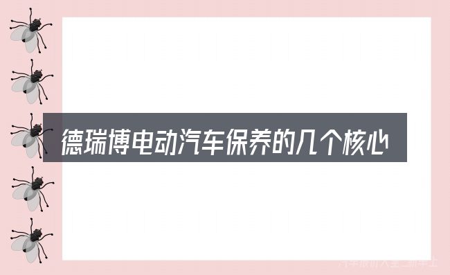 德瑞博电动汽车保养的几个核心要点