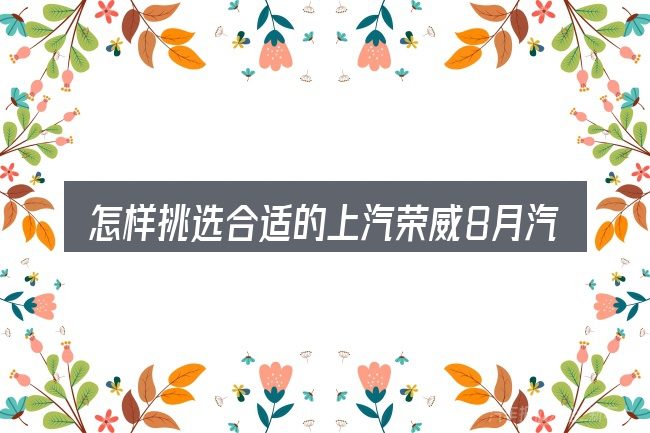 怎样挑选合适的上汽荣威8月汽车销量