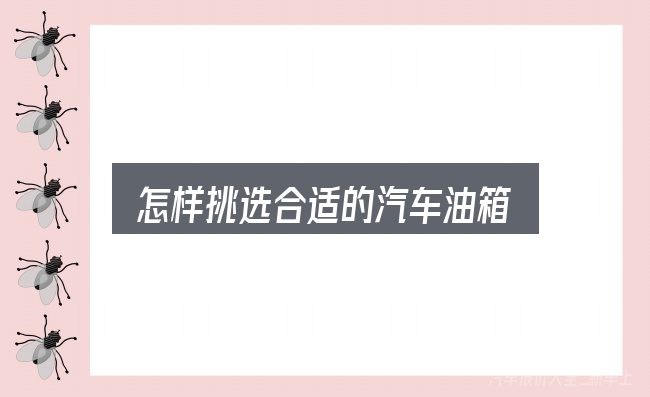 怎样挑选合适的汽车油箱