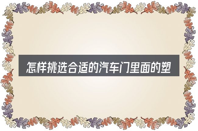 怎样挑选合适的汽车门里面的塑料怎么打开