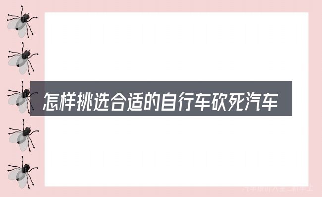 怎样挑选合适的自行车砍死汽车