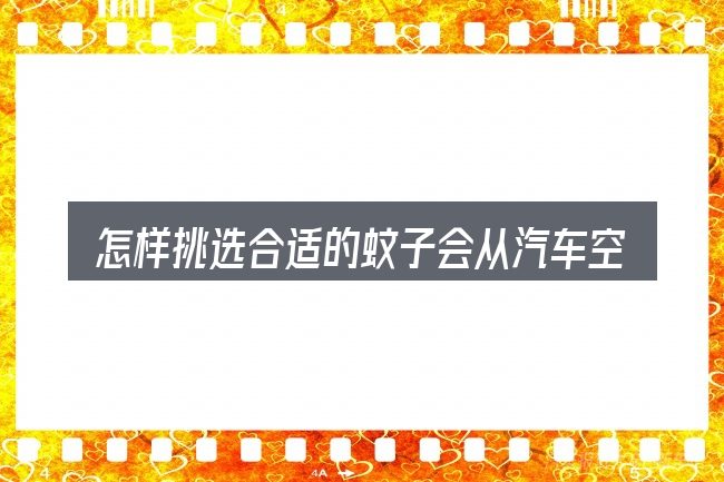 怎样挑选合适的蚊子会从汽车空调管道进来吗