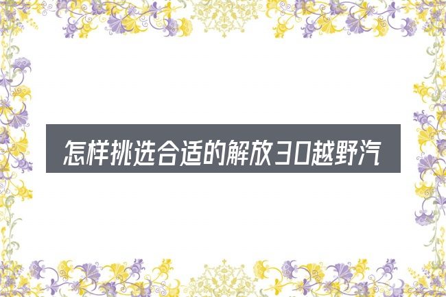 怎样挑选合适的解放30越野汽车图片