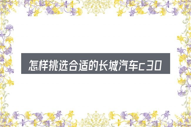 怎样挑选合适的长城汽车c30ev电瓶价格