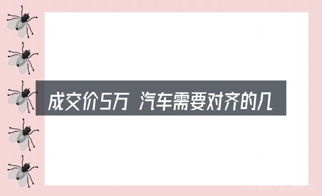 成交价5万 汽车需要对齐的几件事