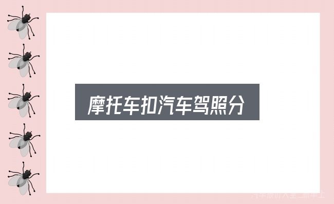 摩托车扣汽车驾照分全面解析：把标准对齐就好办了