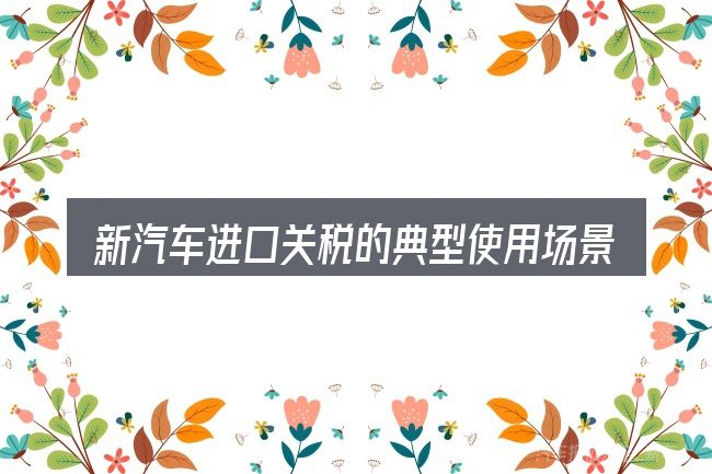 新汽车进口关税的典型使用场景