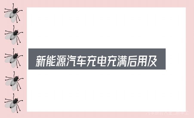 新能源汽车充电充满后用及时拔枪吗？关键问题集中回答