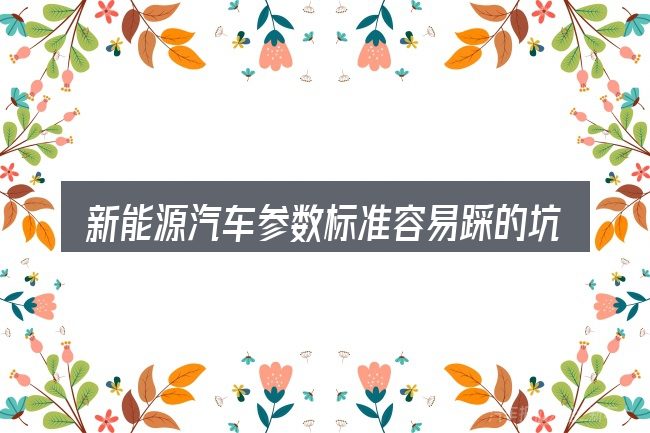 新能源汽车参数标准容易踩的坑