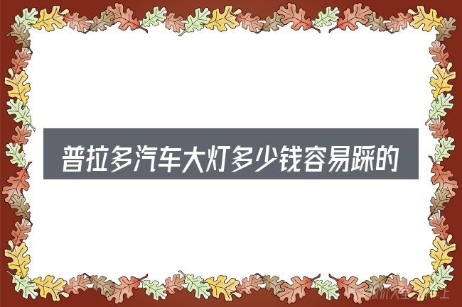 普拉多汽车大灯多少钱容易踩的坑