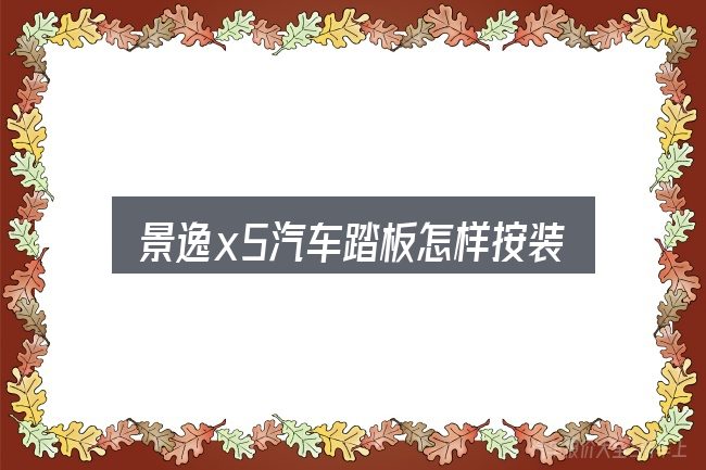 景逸x5汽车踏板怎样按装，重点、难点与建议